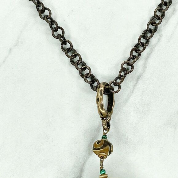 Totem Style Beaded Pendant Boho Necklace - Picture 7 of 10